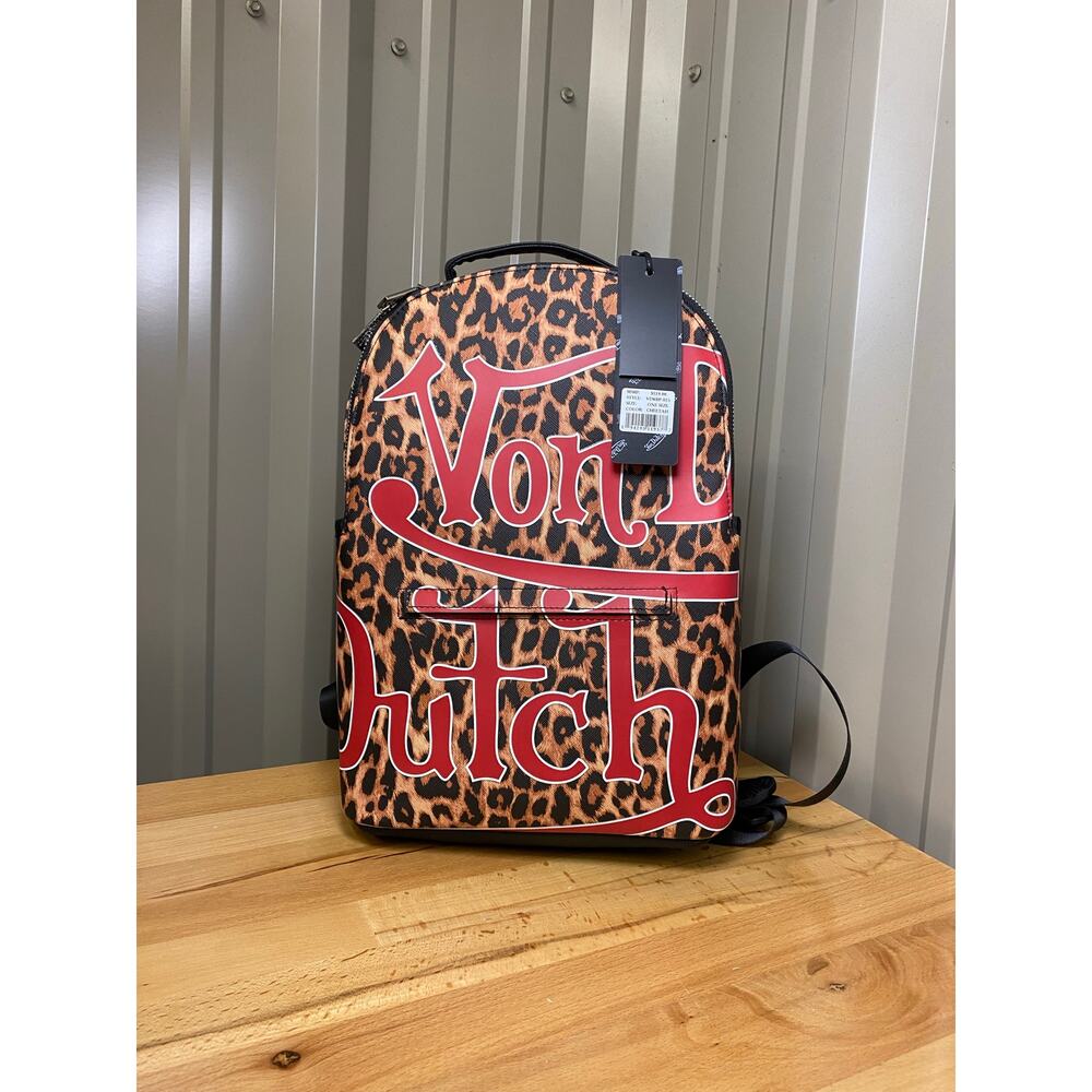 Von Dutch Black Vegan Leopard Print/Red Leather VDKBP-025 New with Tags!